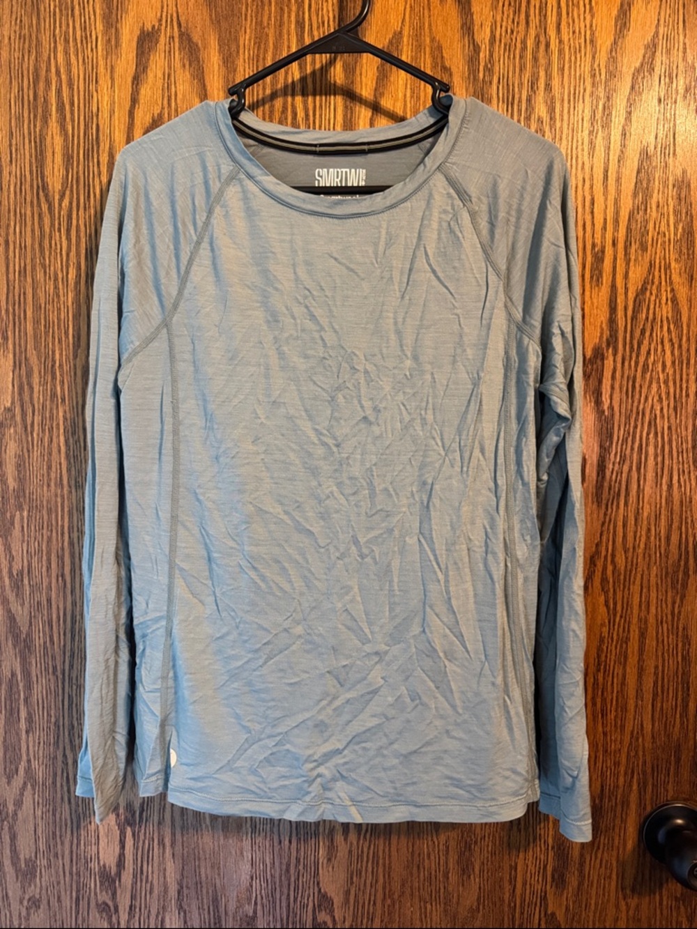 Smartwool women’s Long-Sleeve Crew in Dusty Blue